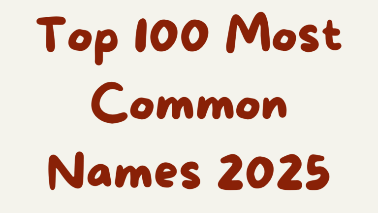 Top 100 Most Common Names 2025